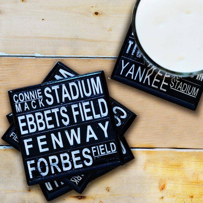 Play Ball: Classic Baseball Field Drink Coaster Set