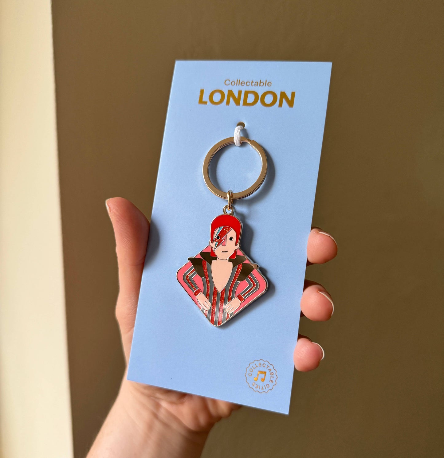 David Bowie Enamel Keychain – London Music Memorabilia Gift