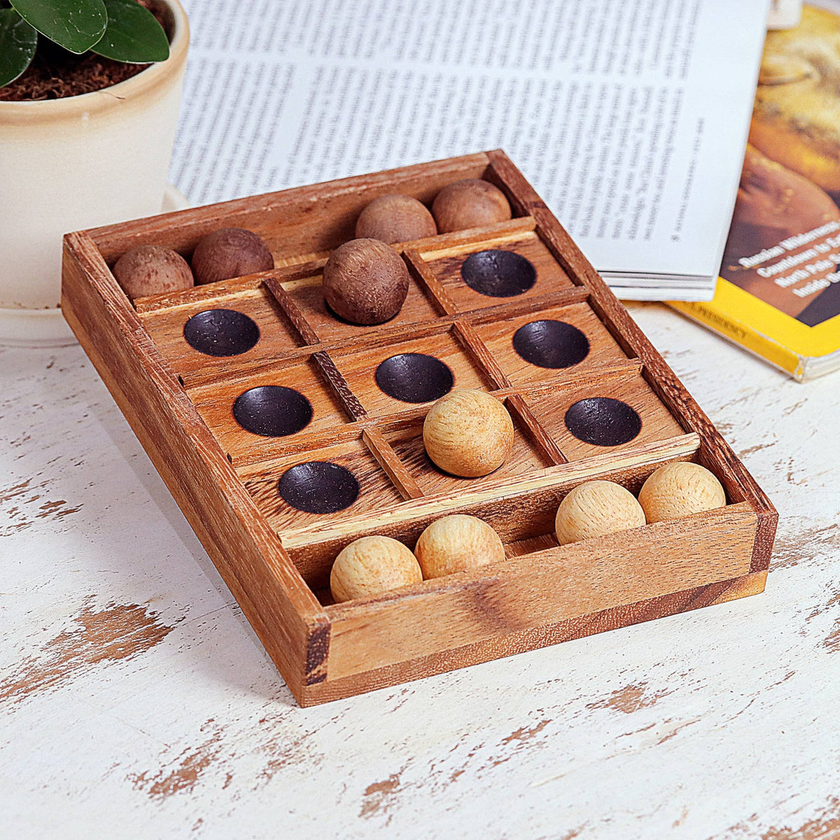 Novica Handmade Lucky Strike Wood Game