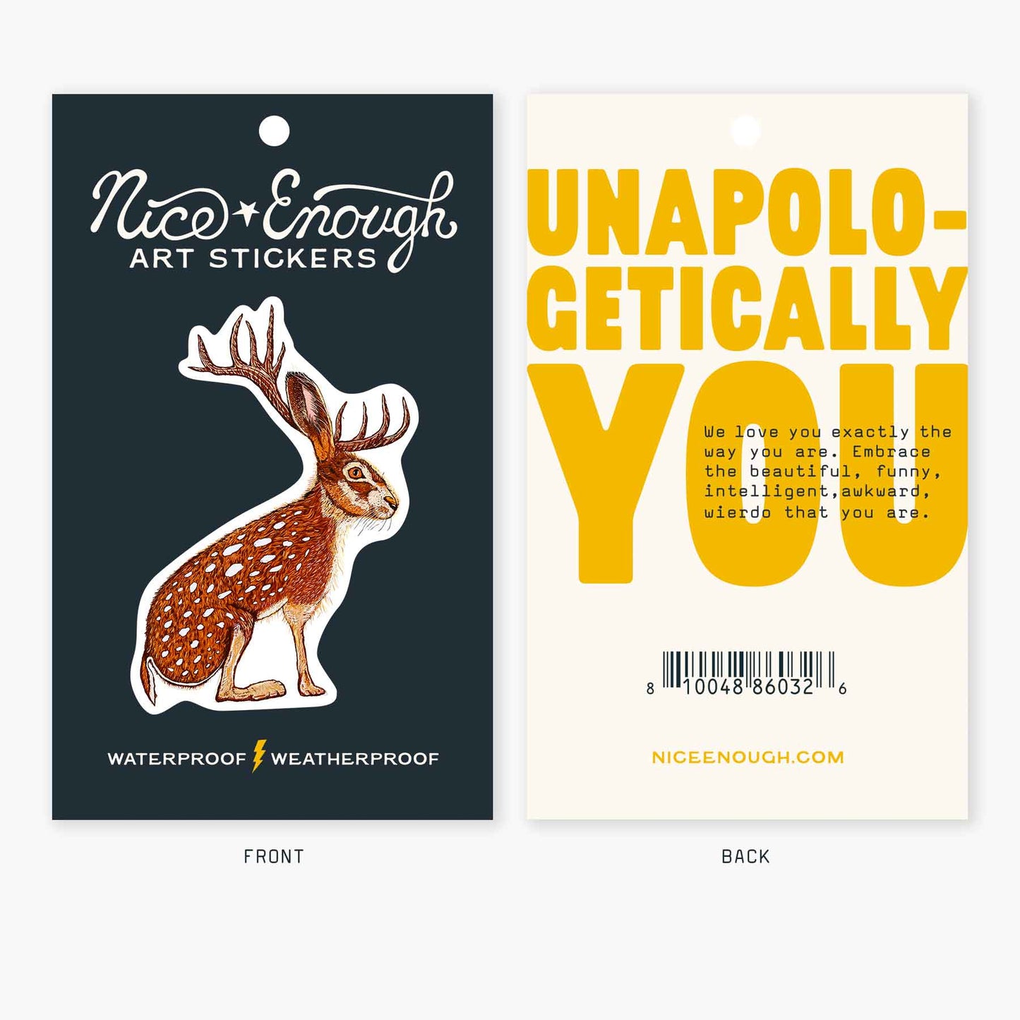 Red Scottish Jackalope - 3" Art Sticker