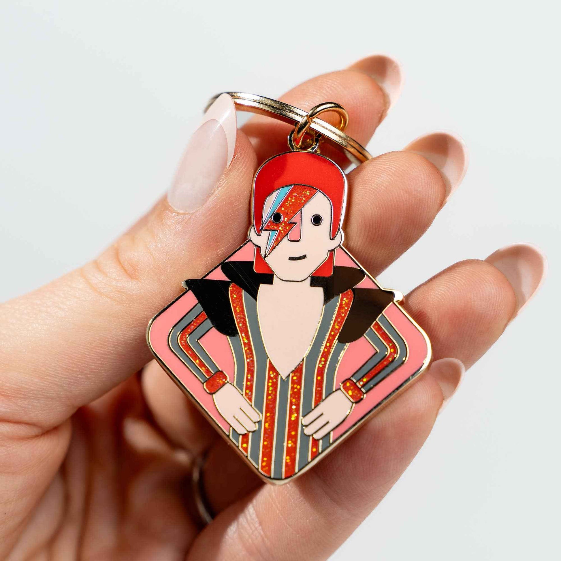 David Bowie Enamel Keychain – London Music Memorabilia Gift