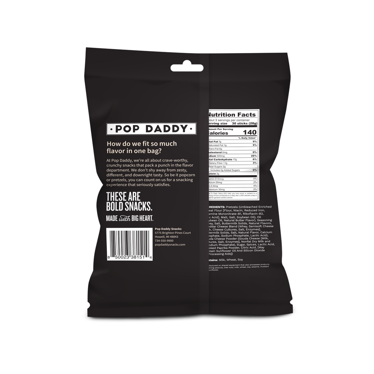 Pop Daddy Beer Cheese Seasoned Pretzels 3oz.