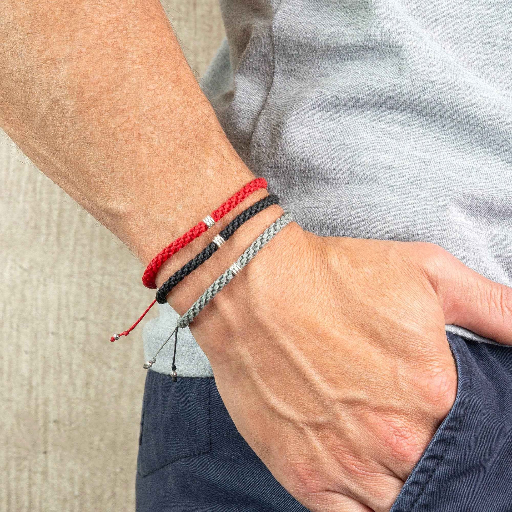 Men's Braided Bracelet | Rope Bracelet | Silver Bracelet |