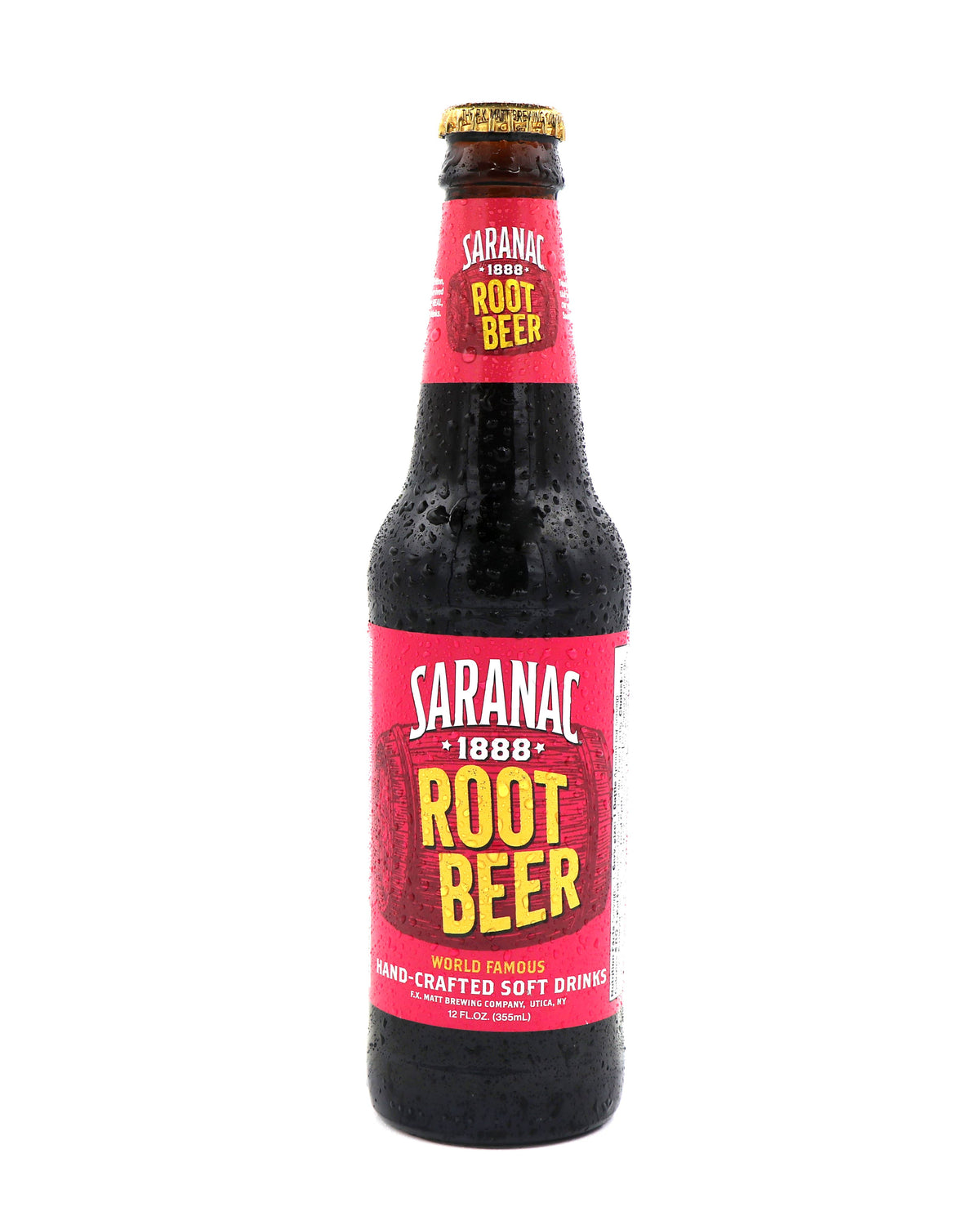 Saranac Root Beer Soda, 12oz Glass Bottle 12ct
