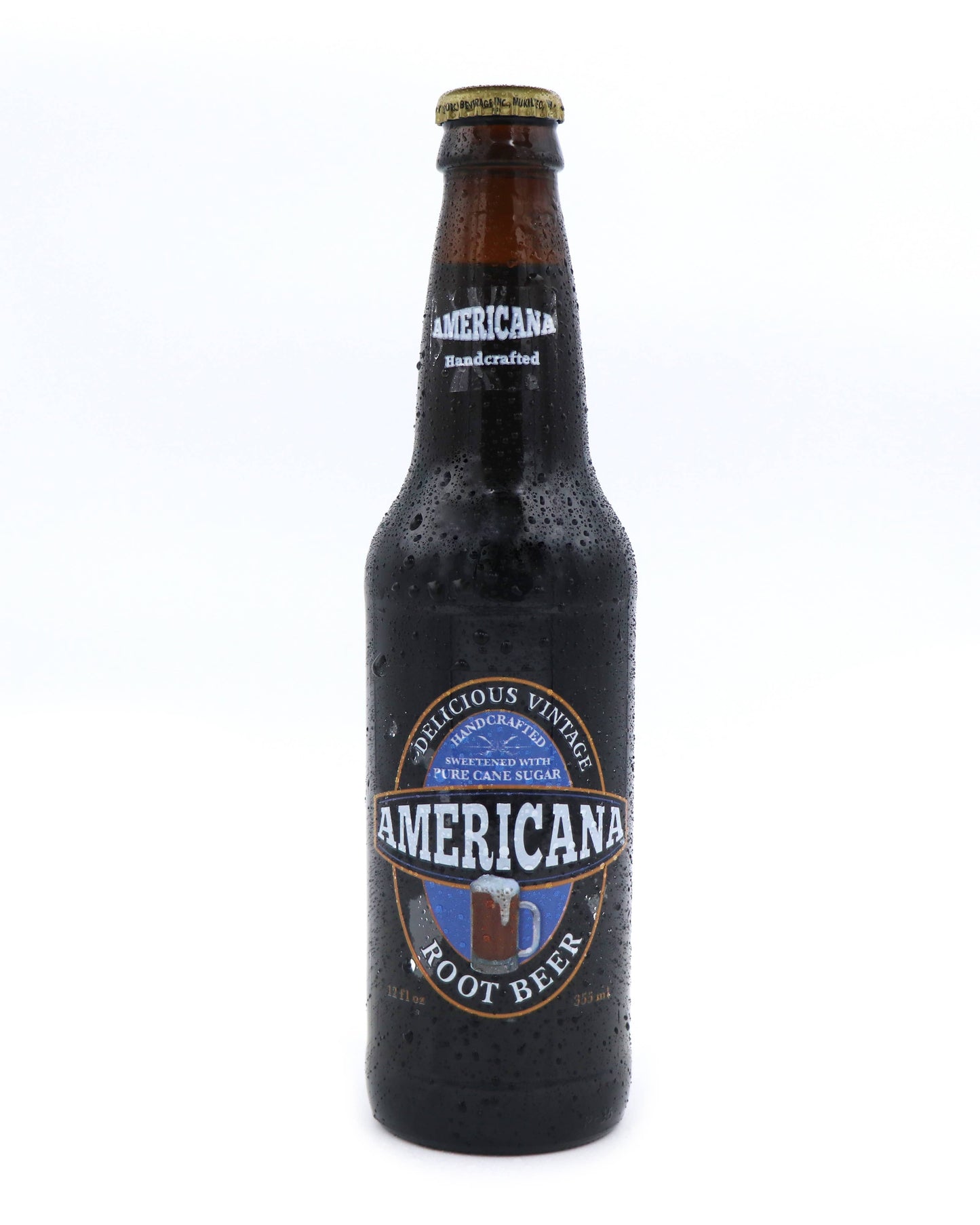 Americana Root Beer Soda, 12oz Glass Bottle