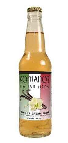 Romano's Italian Soda - Vanilla Cream, 12ct Glass bottle