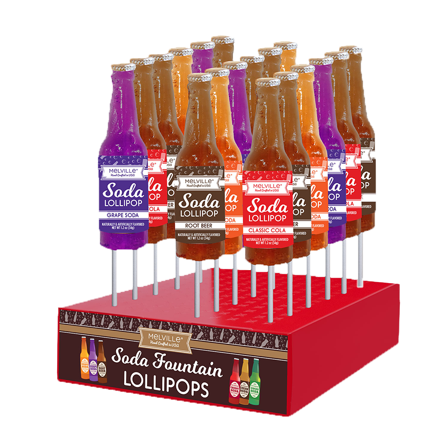 Melville Lollipops, Soda Fountain, 24ct Assortment
