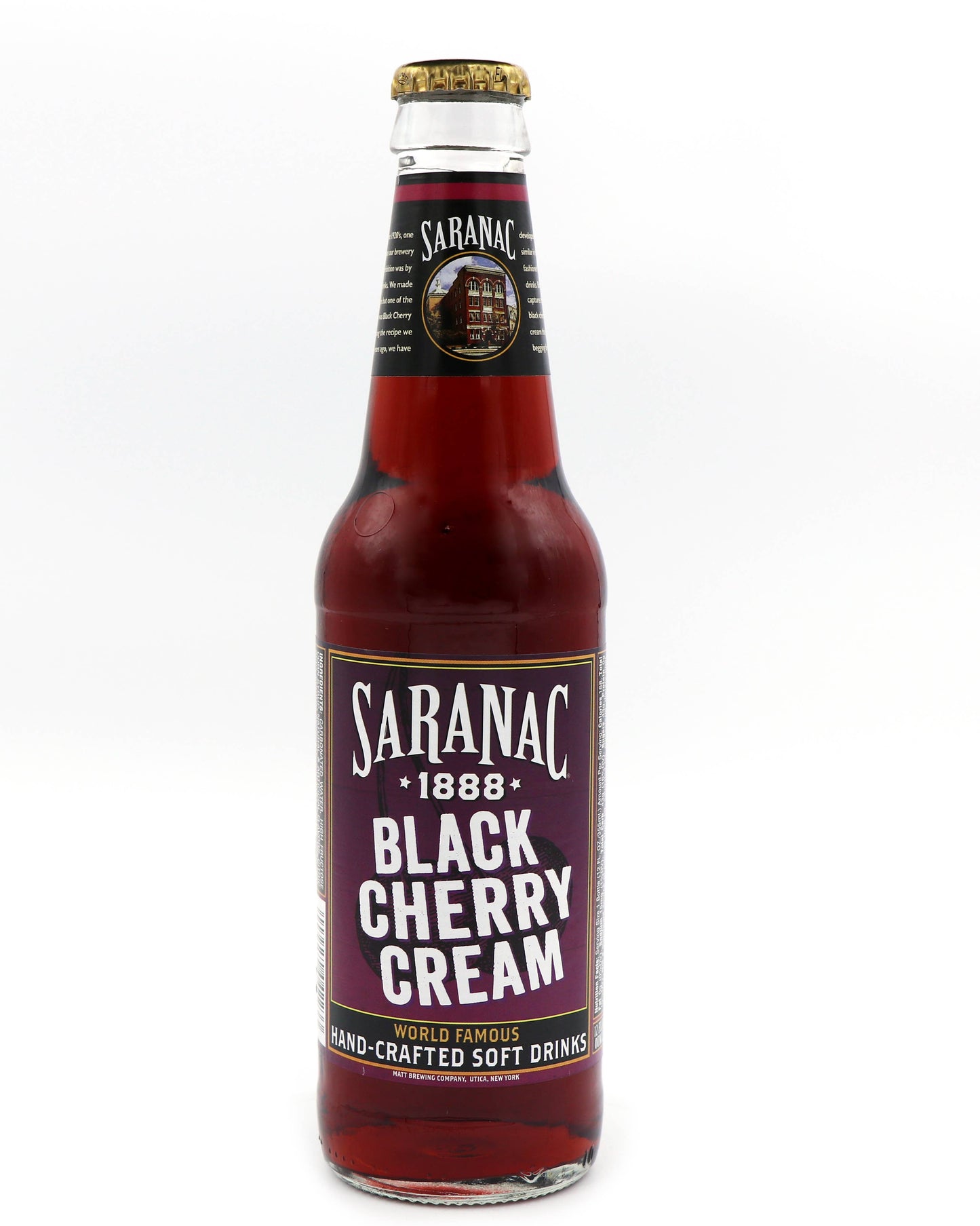 Saranac Black Cherry Cream Soda, 12oz Glass Bottle