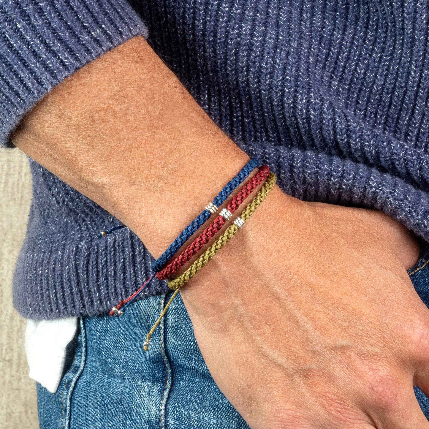 Men's Braided Bracelet | Rope Bracelet | Silver Bracelet |