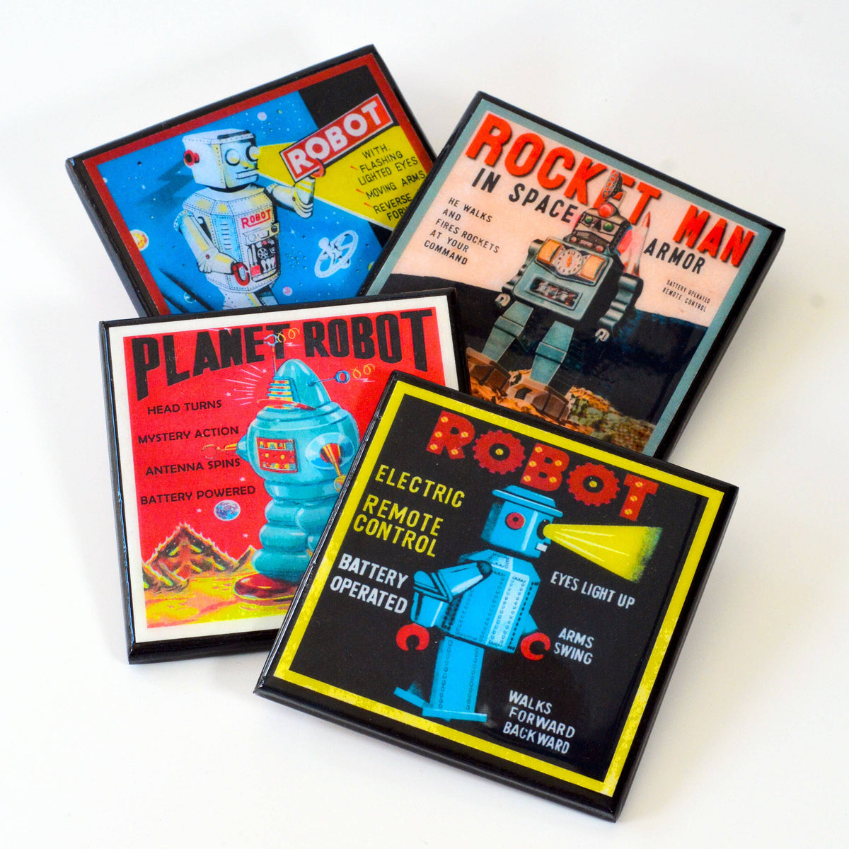 Vintage Toy Robot Coaster Set