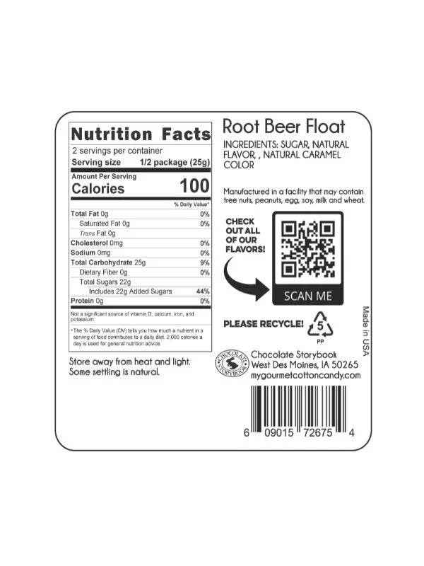 Root Beer Float Cotton Candy 1.75oz Tub, 12ct