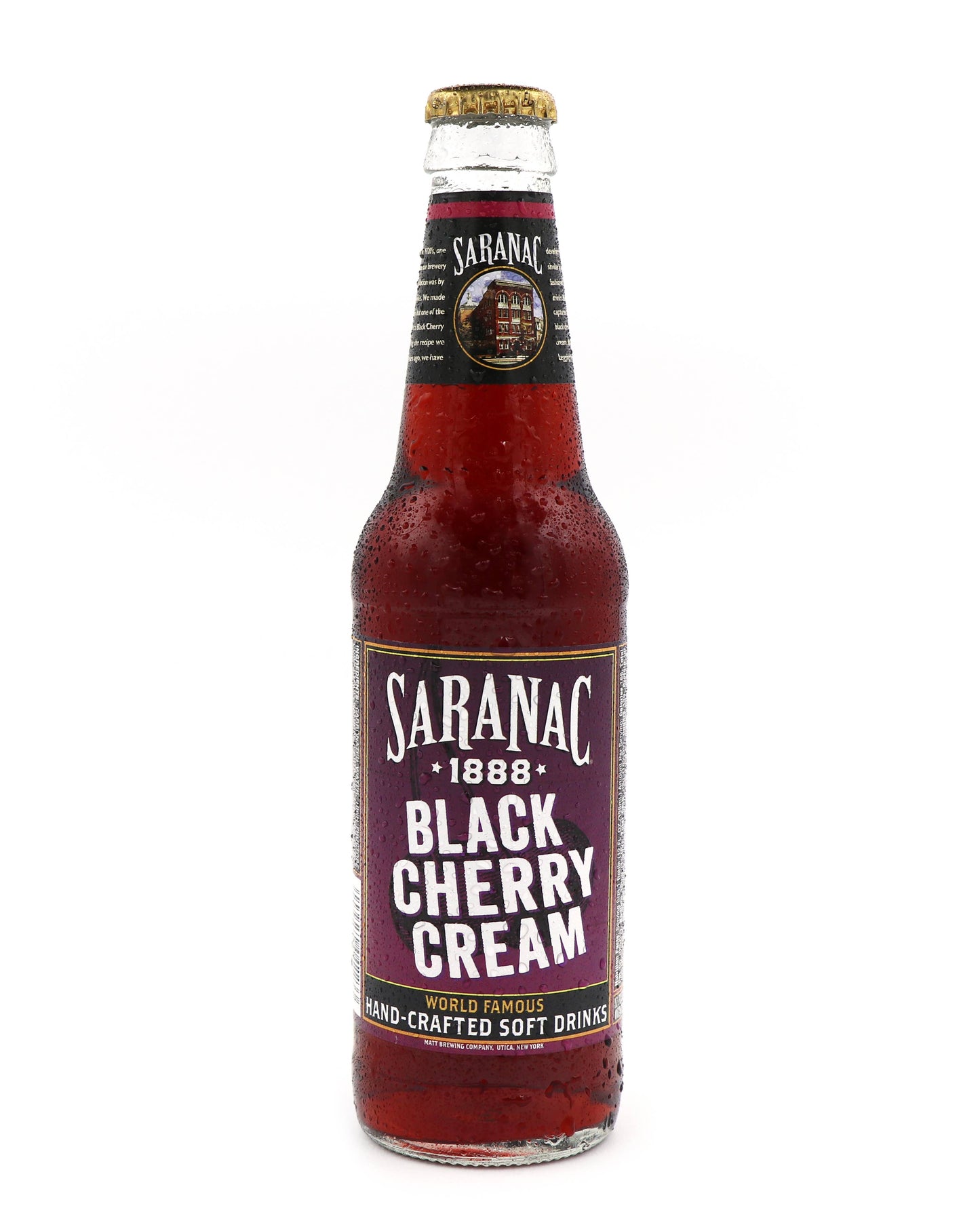 Saranac Black Cherry Cream Soda, 12oz Glass Bottle