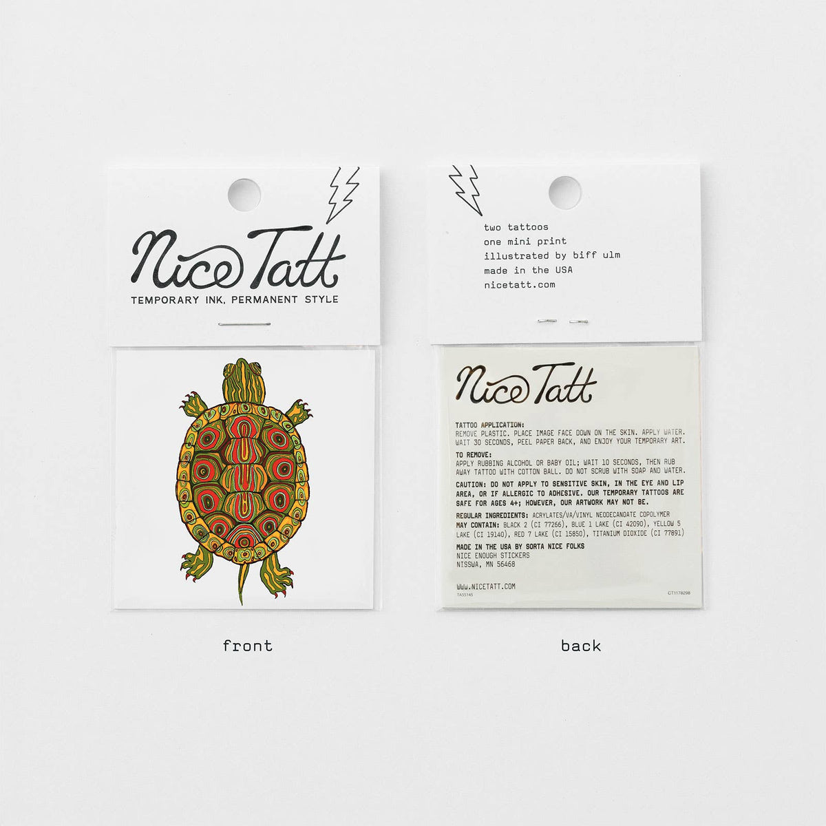 Painted Turtle - Temporary Tattoo