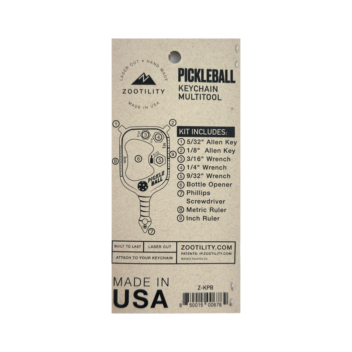 Pickleball 9-in-1 Keychain Multi-Tool