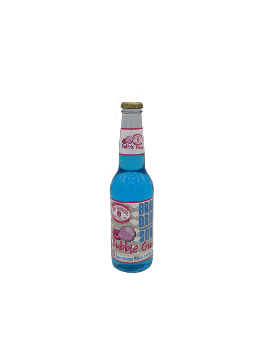 Brau Brothers Bubble Gum Soda, Glass Bottle Soda