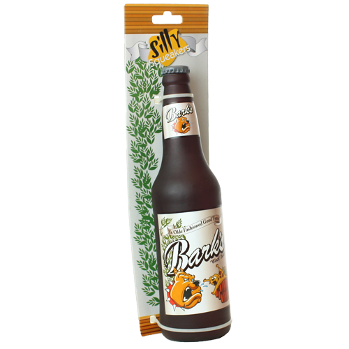 Silly Squeaker Beer Bottle Barks, Squeaky Novelty Dog Toy