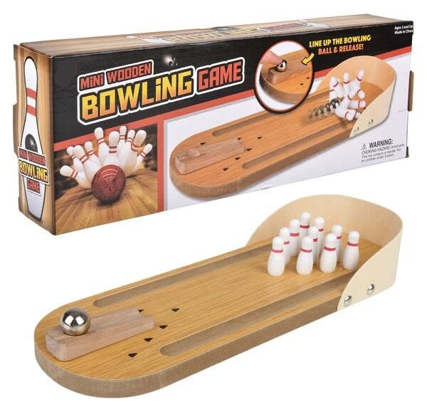 Mini Bowling Game - Marble and Pins - Tabletop Small Replic