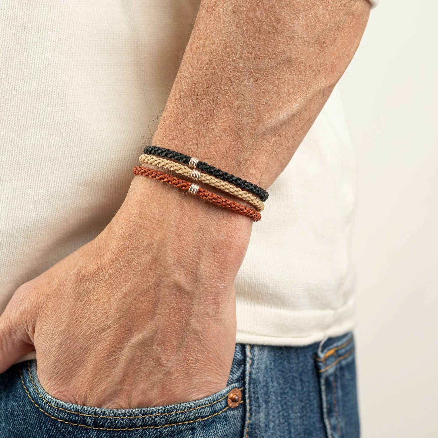Men's Braided Bracelet | Rope Bracelet | Silver Bracelet |