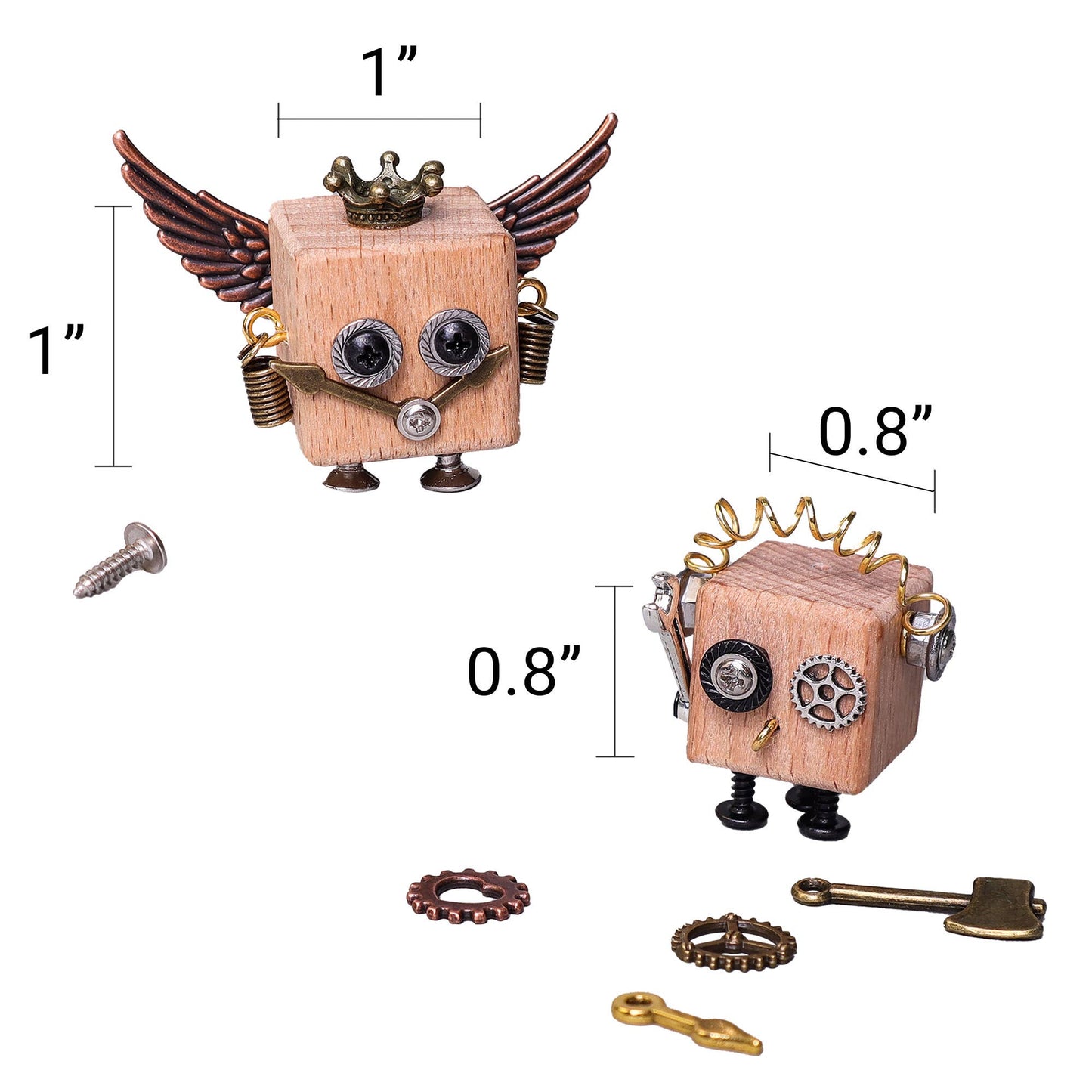 DIY Timberbot Kit, Build 2 Wooden Robots