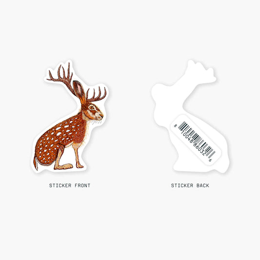 Red Scottish Jackalope - 3" Art Sticker