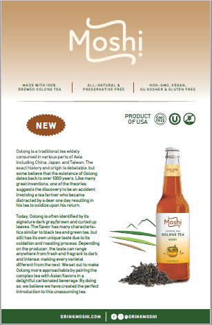 Moshi Oolong Sparkling Drink - Honey