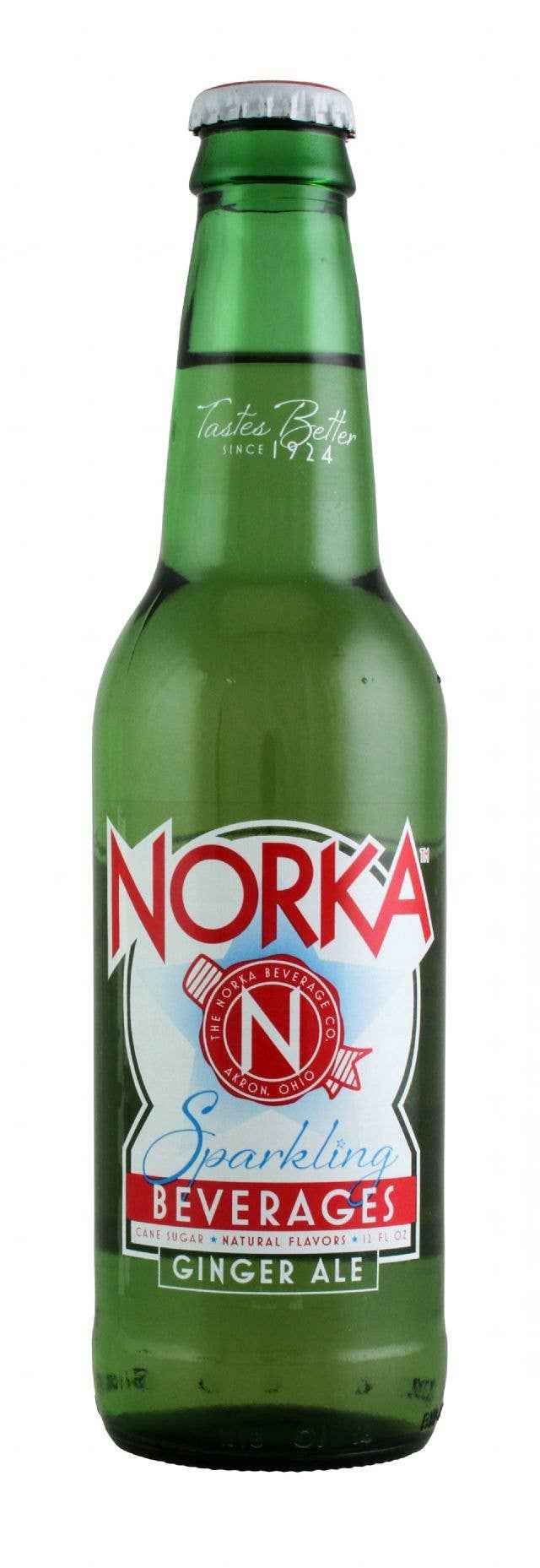 Norka Ginger Ale Soda, 12oz Glass Bottle 12ct