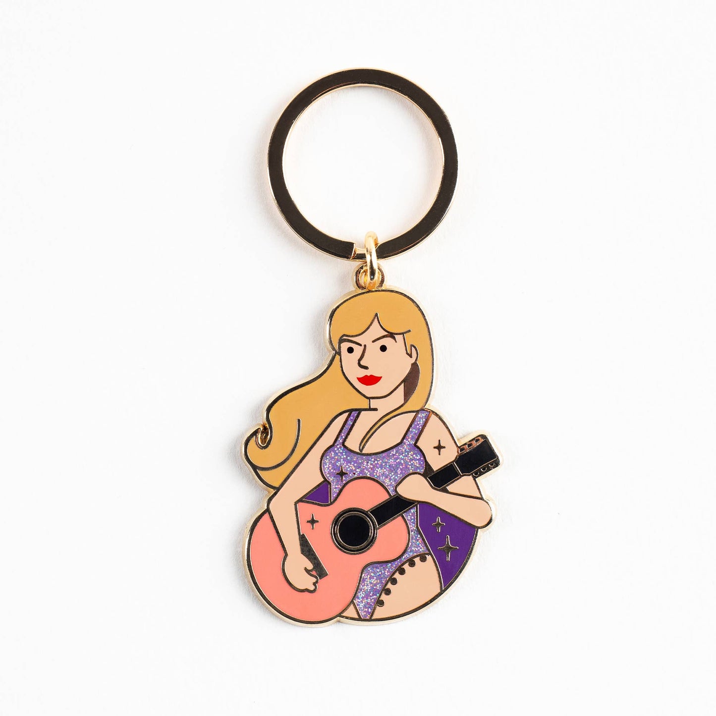 Taylor Swift -Eras Sparkling Gold Keychain  Trendy Fan (Gift