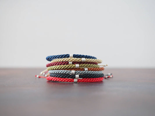Men's Braided Bracelet | Rope Bracelet | Silver Bracelet |