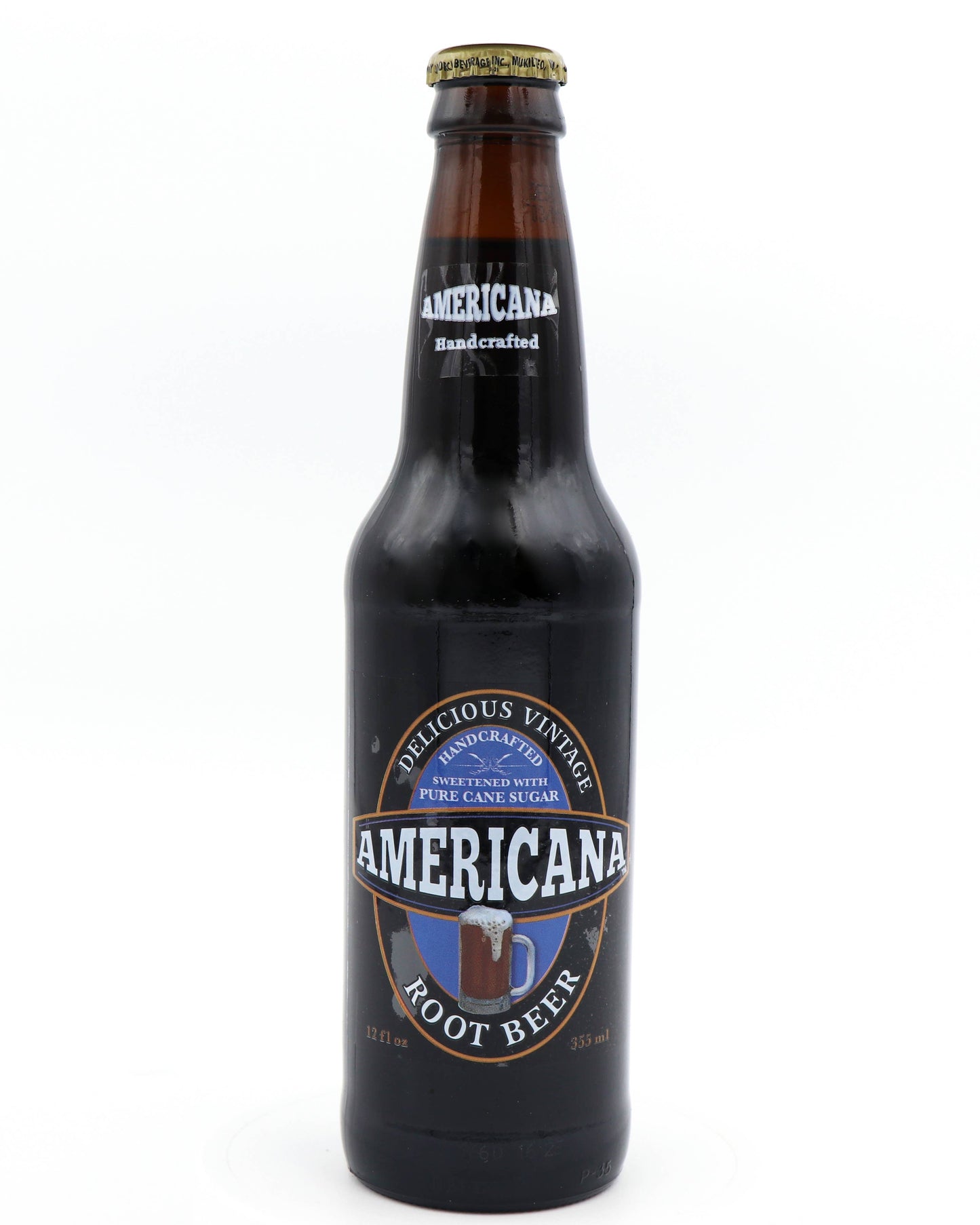 Americana Root Beer Soda, 12oz Glass Bottle