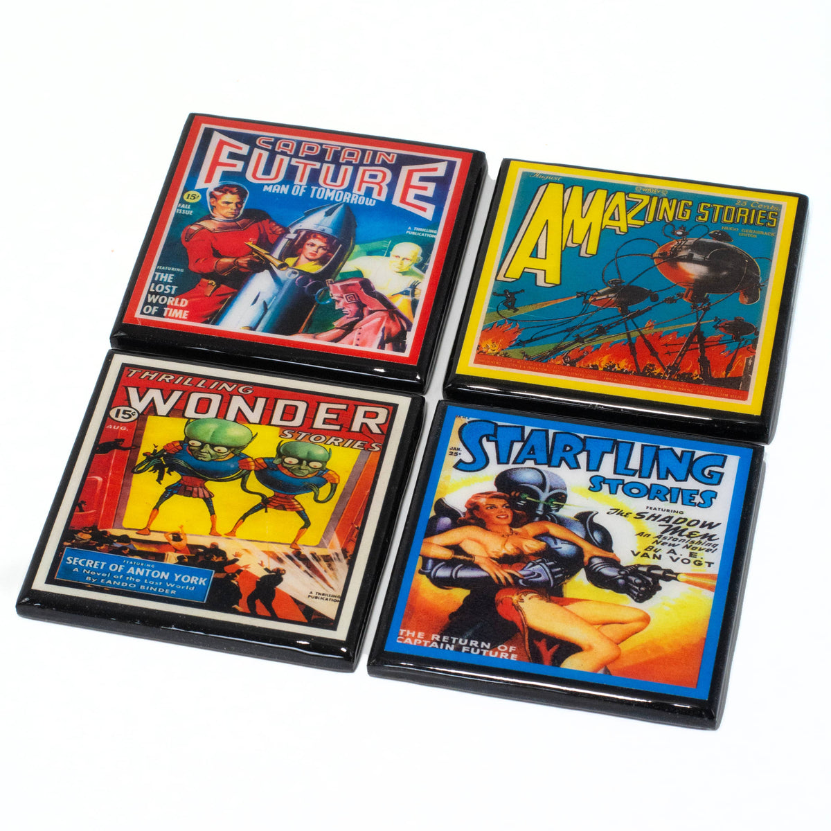 Space Invaders! Vintage Science Fiction Coaster Set