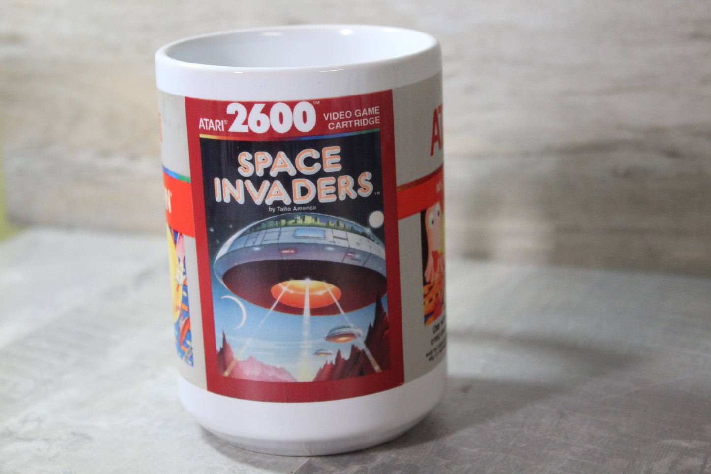 Retro Gaming Pacman, Space Invaders // 15 Oz. Ceramic Mug