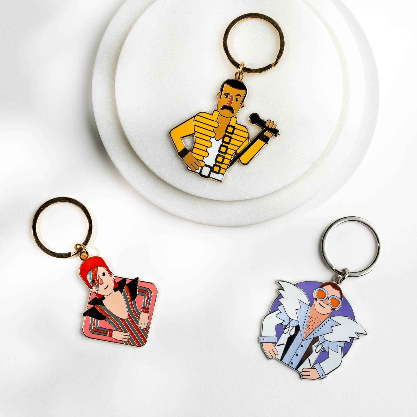 David Bowie Enamel Keychain – London Music Memorabilia Gift