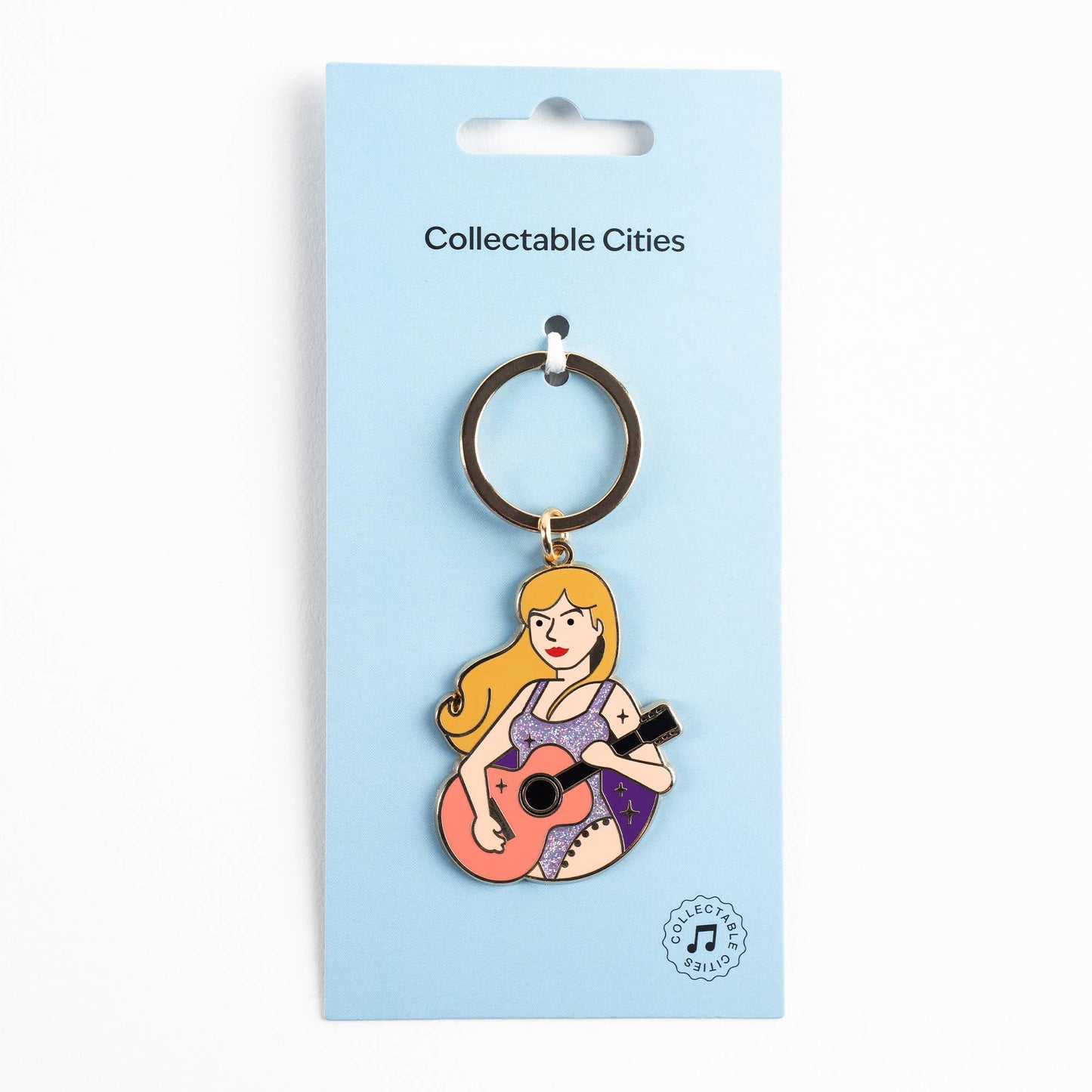 Taylor Swift -Eras Sparkling Gold Keychain  Trendy Fan (Gift